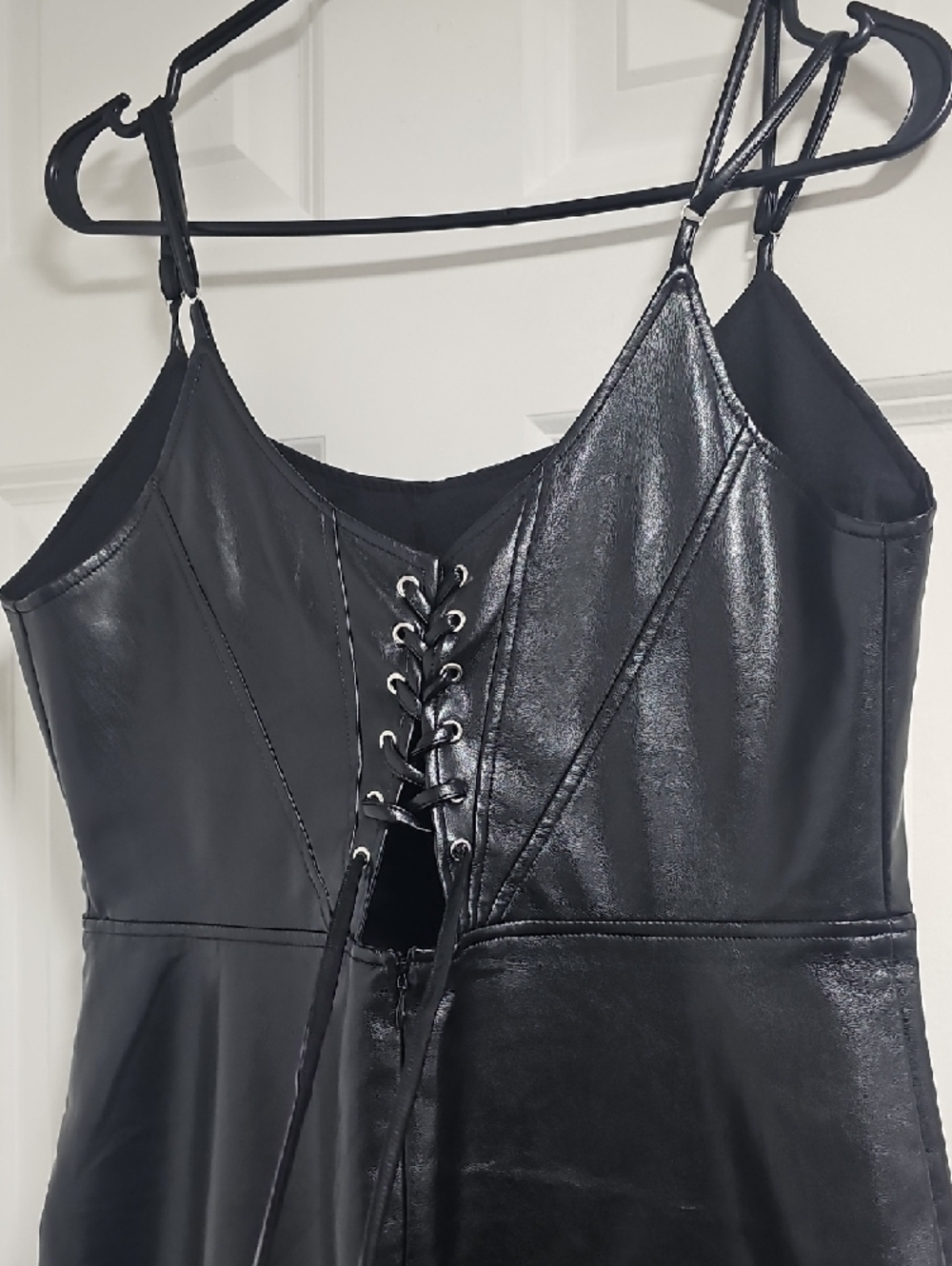 Forever 21 Black Faux Leather Slip Dress - Picture 4 of 7